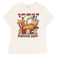 Bone i'm just here for the snack baseball sister Ladies Tee - MaliasSmallBusiness