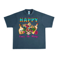 Midnight Navy Happy Cinco De Mayo Mexican Skull Tequila Bottle Roses Cactus Urban Heavy Tee - Artiststas