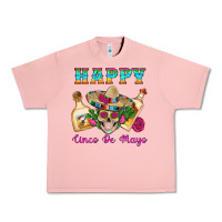 Salmon Happy Cinco De Mayo Mexican Skull Tequila Bottle Roses Cactus Urban Heavy Tee - Artiststas