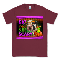 Burgundy eat drink and be scary cow Classic Tee - LillyAllenDesigns