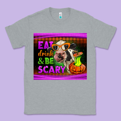 Eat Drink And Be Scary Cow Classic Tee Designed By Lillyallendesigns