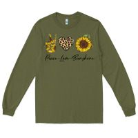 Army Green Peace Love Sunshine Long Sleeve Tee - Bettercallsaul