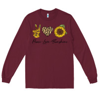 Burgundy Peace Love Sunshine Long Sleeve Tee - Bettercallsaul