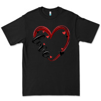 Black valentines day heart Premium Tee - MaliasSmallBusiness