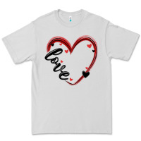 Dove Grey valentines day heart Premium Tee - MaliasSmallBusiness