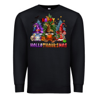 Black happy hallothanksmas Premium Sweatshirt - FaDigitalArtStudio
