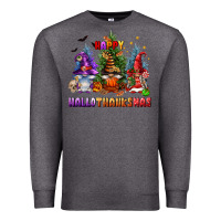 Charcoal Heather happy hallothanksmas Premium Sweatshirt - FaDigitalArtStudio