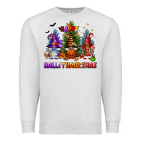 Oatmeal Heather happy hallothanksmas Premium Sweatshirt - FaDigitalArtStudio
