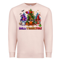 Pale Pink happy hallothanksmas Premium Sweatshirt - FaDigitalArtStudio