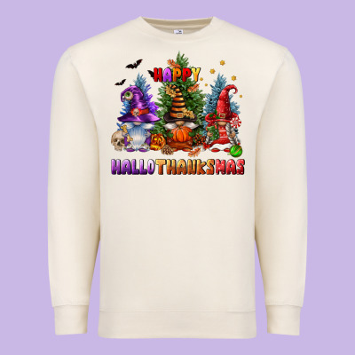 Happy Hallothanksmas Premium Sweatshirt Designed By Fadigitalartstudio