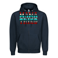 Navy Mama Tried Serape Zipper Hoodie - CowCowDesign