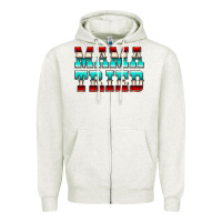 Oatmeal Heather Mama Tried Serape Zipper Hoodie - CowCowDesign
