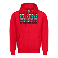 Red Mama Tried Serape Zipper Hoodie - CowCowDesign
