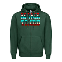 Sports Green Mama Tried Serape Zipper Hoodie - CowCowDesign