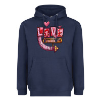 Navy Valentines Day Love Vacant Heavyweight Hoodie - FaDigitalArtStudio