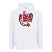 White Valentines Day Love Vacant Heavyweight Hoodie - FaDigitalArtStudio