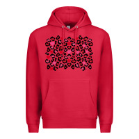 Cardinal Valentine's Day leopard and heart background Premium Hoodie - FaDigitalArtStudio
