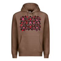 Chestnut Valentine's Day leopard and heart background Premium Hoodie - FaDigitalArtStudio