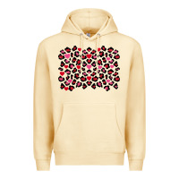 Pina Colada Valentine's Day leopard and heart background Premium Hoodie - FaDigitalArtStudio