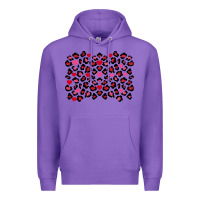 Purple Valentine's Day leopard and heart background Premium Hoodie - FaDigitalArtStudio