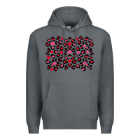 Rock Valentine's Day leopard and heart background Premium Hoodie - FaDigitalArtStudio