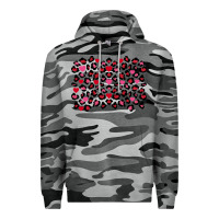 Slate Camo Valentine's Day leopard and heart background Premium Hoodie - FaDigitalArtStudio
