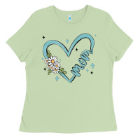 Matcha mom with heart and flowers Ladies Tee - MaliasSmallBusiness