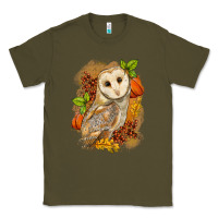 Army Green Fall Owl Classic Tee - LillyAllenDesigns