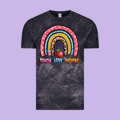 Teach Love Inspire Rainbow Vintage Tee Designed By Artiststas