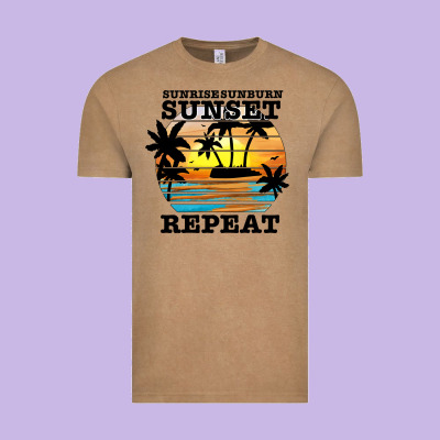 Sunrise Sunburn Sunset Repeat Vintage Tee Designed By Jahusdesignshop