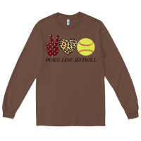 Chestnut Peace Love Softball Long Sleeve Tee - Bettercallsaul