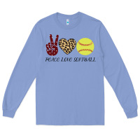 Colony Blue Peace Love Softball Long Sleeve Tee - Bettercallsaul