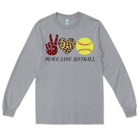 Heather Grey Peace Love Softball Long Sleeve Tee - Bettercallsaul