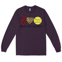 Plum Peace Love Softball Long Sleeve Tee - Bettercallsaul