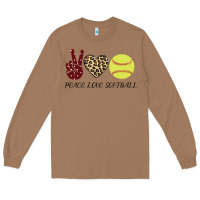 Toasted Coconut Peace Love Softball Long Sleeve Tee - Bettercallsaul