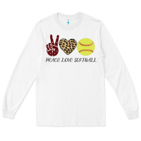 White Peace Love Softball Long Sleeve Tee - Bettercallsaul