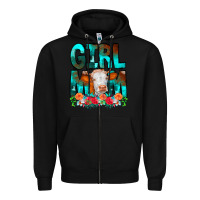 Black Girl Mom Cow Flowers Zipper Hoodie - CowCowDesign