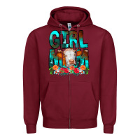 Burgundy Girl Mom Cow Flowers Zipper Hoodie - CowCowDesign