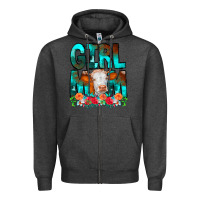 Charcoal Heather Girl Mom Cow Flowers Zipper Hoodie - CowCowDesign