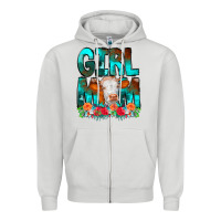 Dove Grey Girl Mom Cow Flowers Zipper Hoodie - CowCowDesign