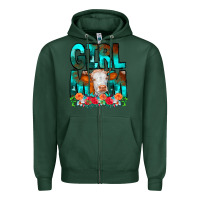 Sports Green Girl Mom Cow Flowers Zipper Hoodie - CowCowDesign