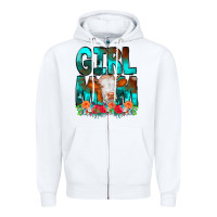 White Girl Mom Cow Flowers Zipper Hoodie - CowCowDesign