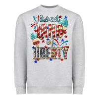 Heather Grey Sweet land of liberty 4th of july Heavyweight Sweatshirt - HowdyJamesFarm