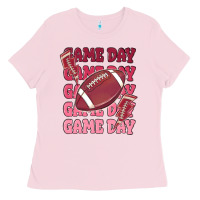 Bubblegum Pink game day football Ladies Tee - MaliasSmallBusiness