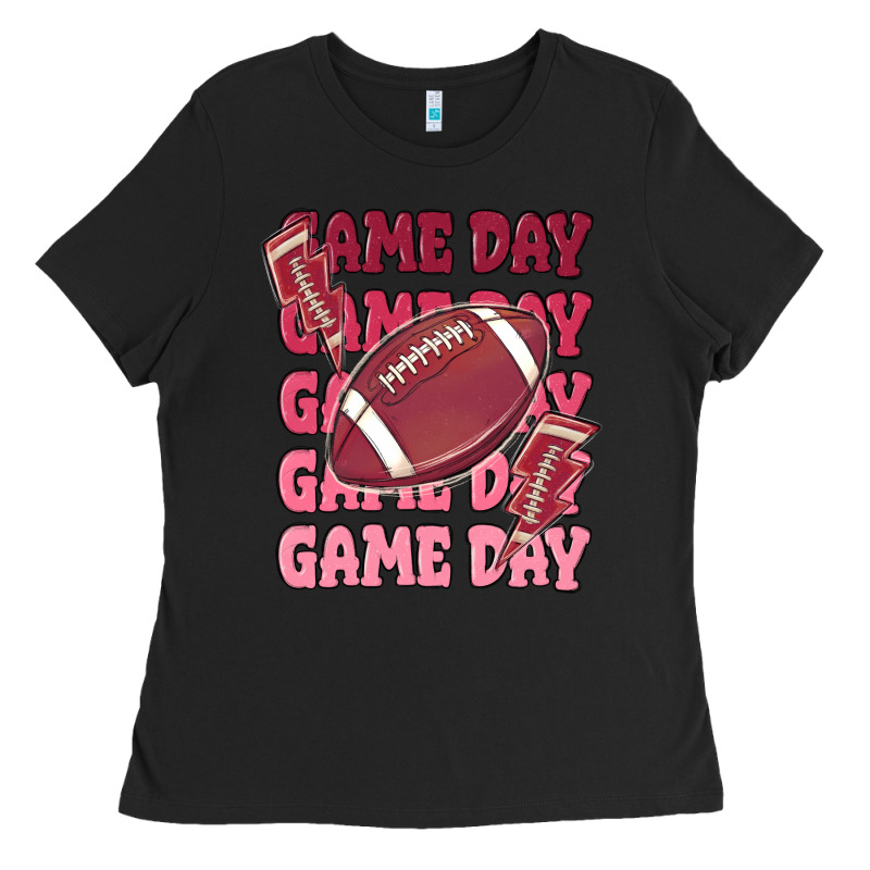 Game Day Football Ladies Tee by MaliasSmallBusiness | Teevron