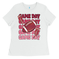 White game day football Ladies Tee - MaliasSmallBusiness