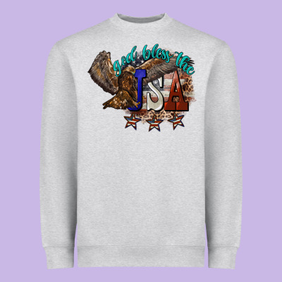 God Bless The Usa Eagle 4th Of July Heavyweight Sweatshirt Designed By Howdyjamesfarm