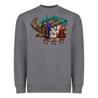 Storm God bless the USA Eagle 4th of july Heavyweight Sweatshirt - HowdyJamesFarm