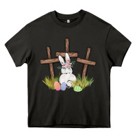 Asphalt floral watercolor easter bunny cross Heavy Core Tee - MaliasSmallBusiness