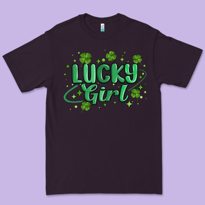 Lucky Girl Premium Tee Designed By Maliassmallbusiness